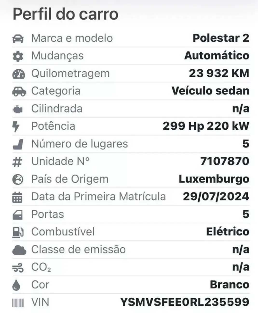 Polestar 2 2024 - 37900 EUR, 24000 km - AUTO.MOTO.pt - 24000km - foto 14 de 17