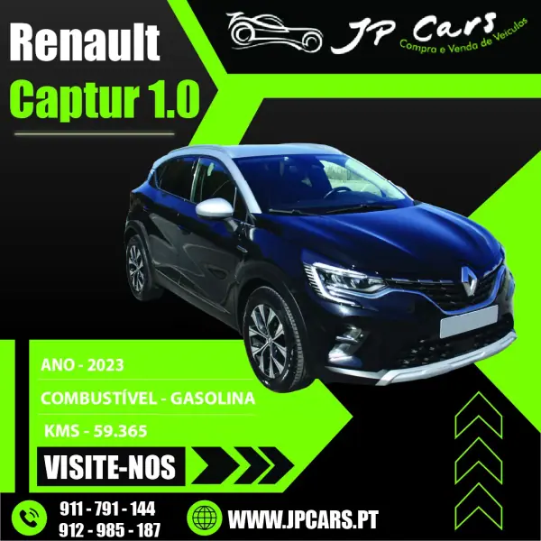 Renault Captur 1.0 TCe Techno 2023 Petrol — 59 365 km · Lisbon Renault Captur 1.0 TCe Techno 2023 Petrol