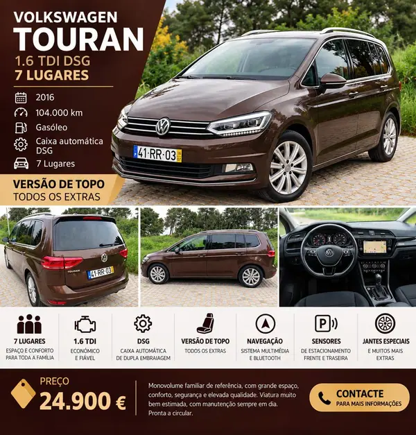 Volkswagen Touran 1.6 TDI Highline DSG 2016 Diesel