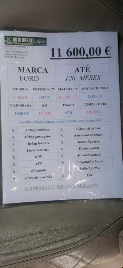 Ford C-Max 2012 - 11600 EUR, 170350 km - AUTO.MOTO.pt - 170350km - foto 15 de 15