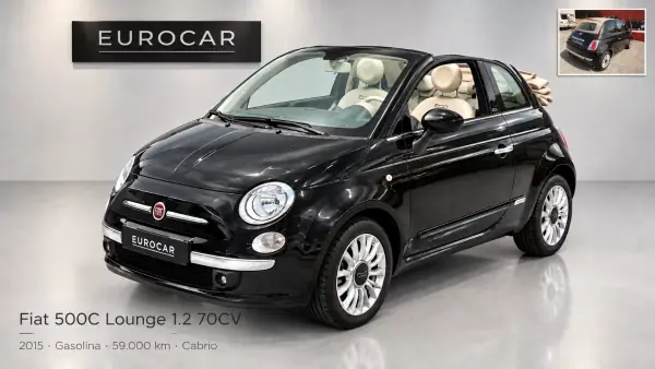 Fiat 500C 1.2 lounge 2015 Petrol — 59 403 km Fiat 500C 1.2 lounge 2015 Petrol
