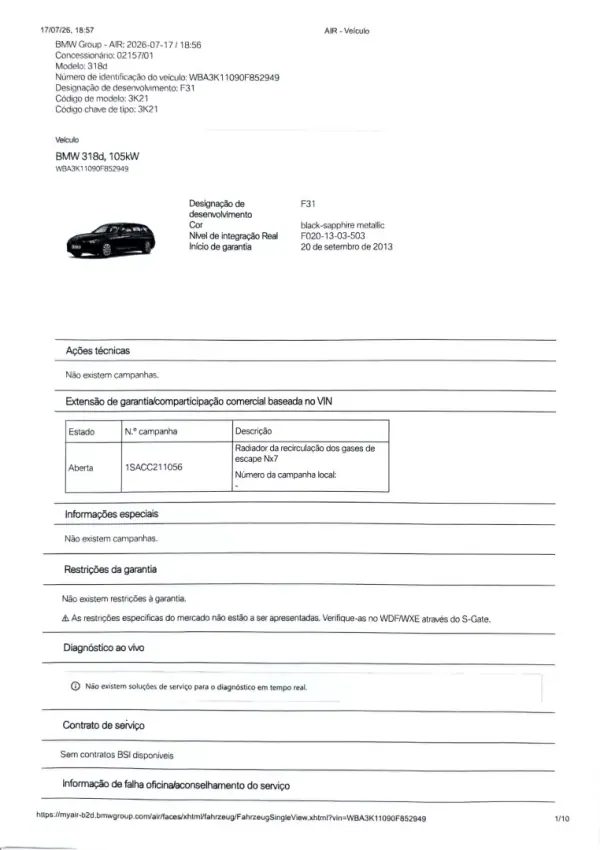 BMW 318 2013 - 16900 EUR, 194036 km - AUTO.MOTO.pt - 194036km - foto 57 de 63