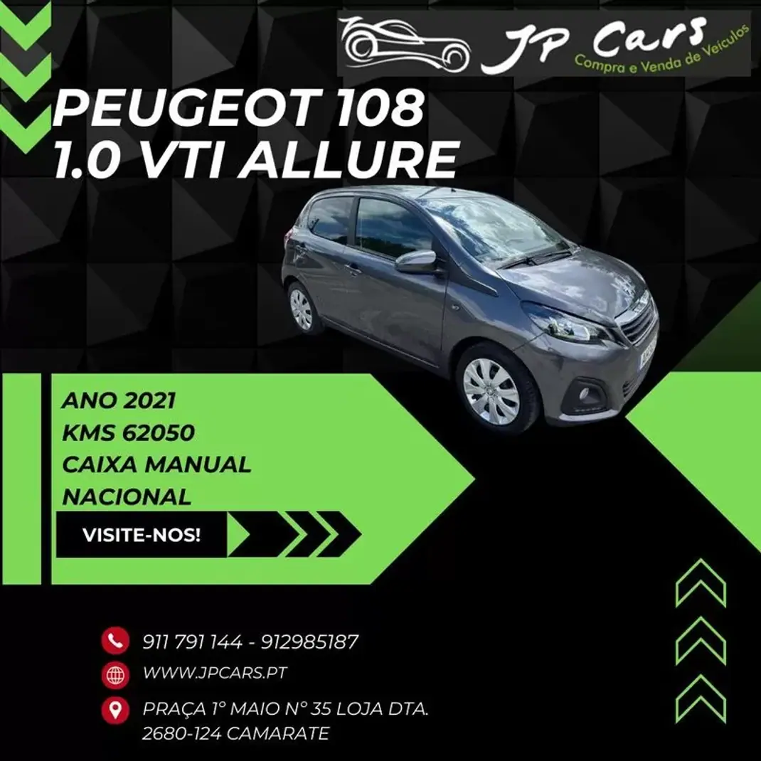 Peugeot 108 2021 - 11000 EUR, 62048 km - AUTO.MOTO.pt - 62048km - foto 1 de 32