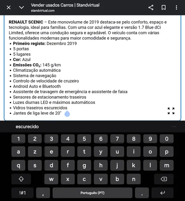 Renault Scénic 2019 - 17500 EUR, 91000 km - AUTO.MOTO.pt - 91000km - foto 5 de 9