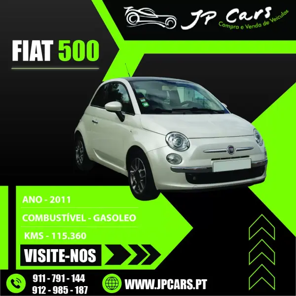 Fiat 500 Start & Stop Lounge 2011 Diesel — 115 360 km · Lisboa Fiat 500 Start & Stop Lounge 2011 Diesel