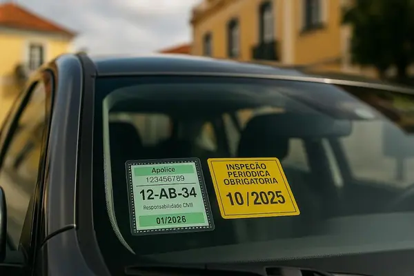 Quais são os selos obrigatórios no vidro do carro em Portugal?