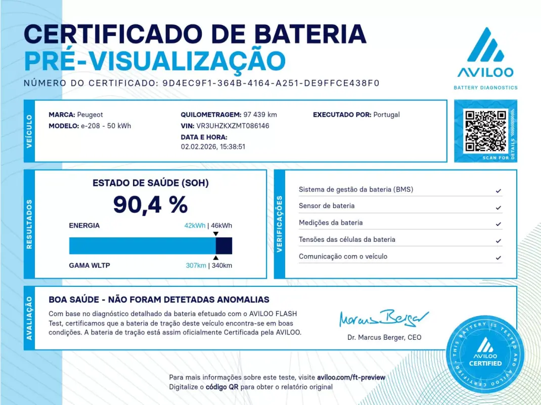 Peugeot e-208 2021 - 14499 EUR, 97021 km - AUTO.MOTO.pt - 97021km - foto 13 de 14