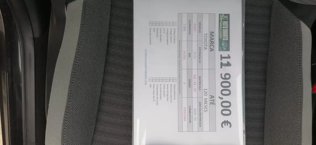 Toyota Aygo 2019 - 11900 EUR, 64090 km - AUTO.MOTO.pt - 64090km - foto 14 de 14