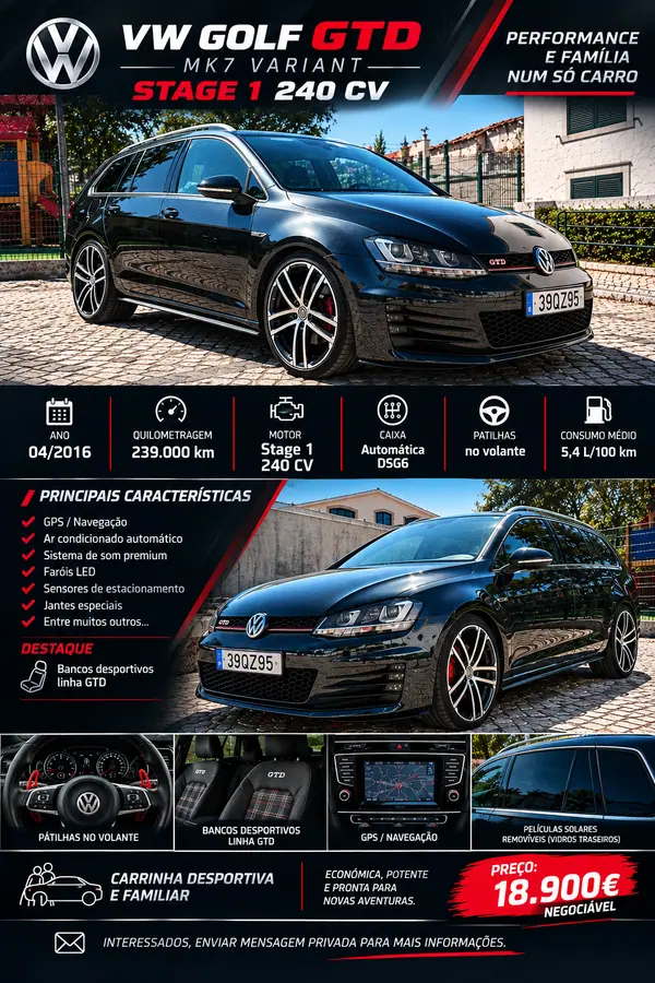 Volkswagen Golf Variant 2.0 TDi GTD DSG 2016 Diesel