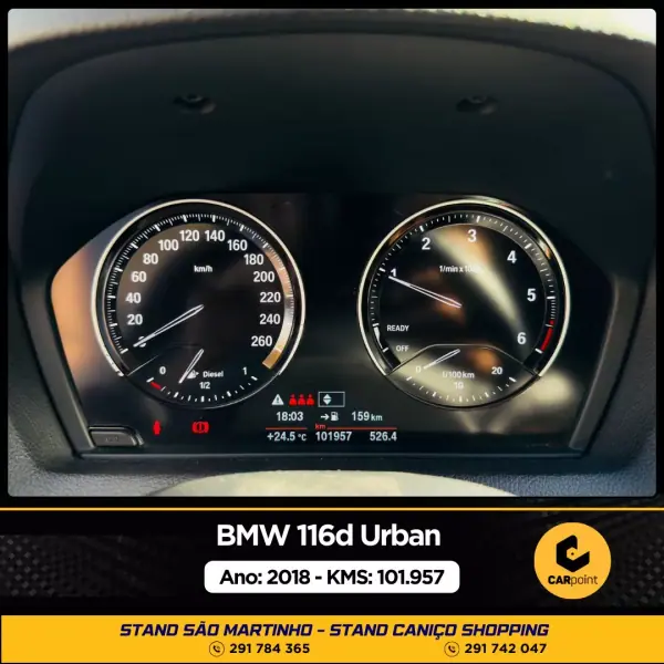 BMW 116 2018 - 18900 EUR, 102000 km - AUTO.MOTO.pt - 102000km - foto 10 de 10