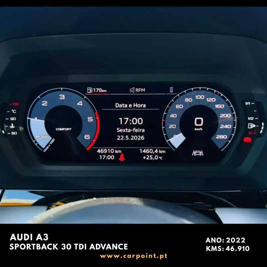 Audi A3 Sportback 2022 - 27750 EUR, 46910 km - AUTO.MOTO.pt - 46910km - foto 10 de 10