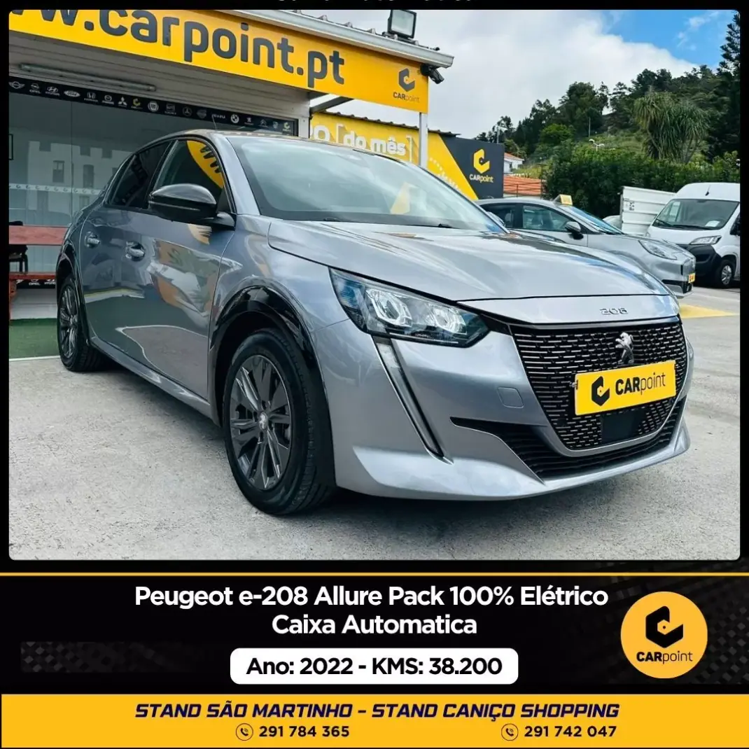 Peugeot e-208 2022 - 21900 EUR, 38200 km - AUTO.MOTO.pt - 38200km - foto 2 de 10